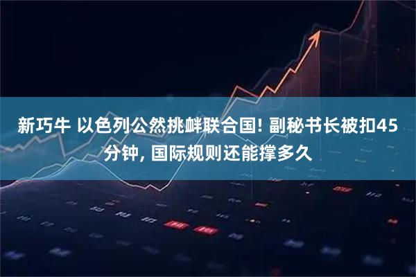 新巧牛 以色列公然挑衅联合国! 副秘书长被扣45分钟, 国际规则还能撑多久