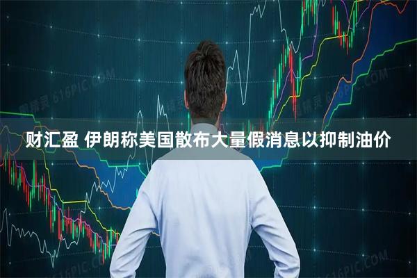 财汇盈 伊朗称美国散布大量假消息以抑制油价